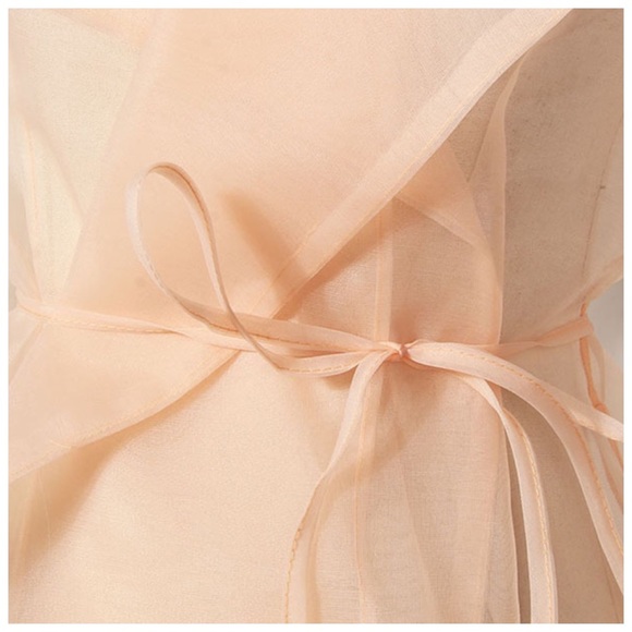 ❤️ Sheer Peach Organza Wrap Top - Picture 5 of 7